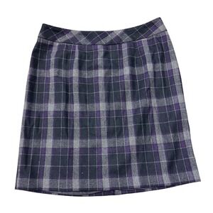 Chadwicks Womens Size 12P Plaid Wool Blend A-Line Skirt Petite